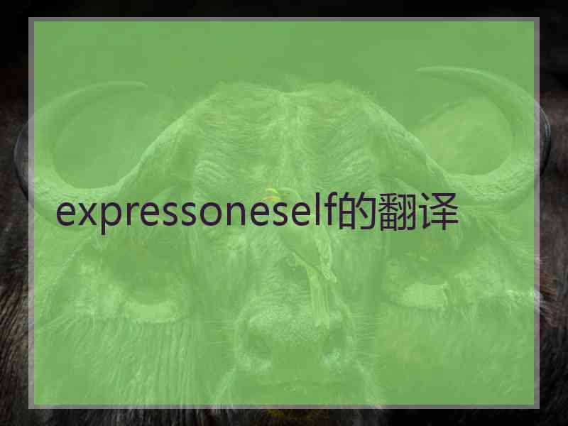 expressoneself的翻译