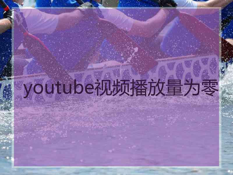 youtube视频播放量为零