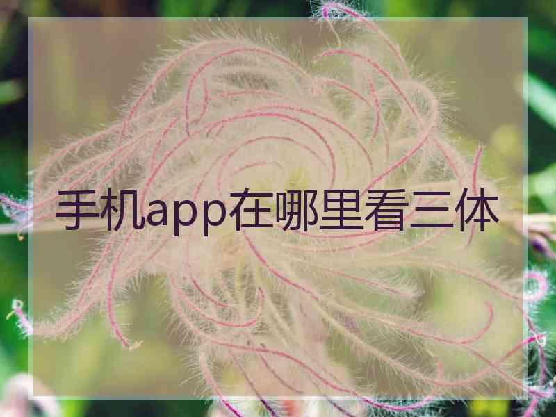 手机app在哪里看三体