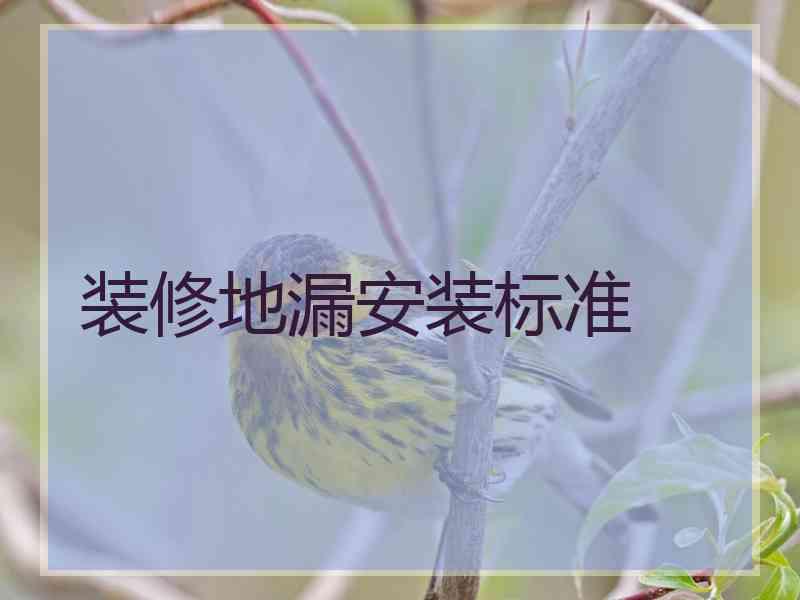 装修地漏安装标准