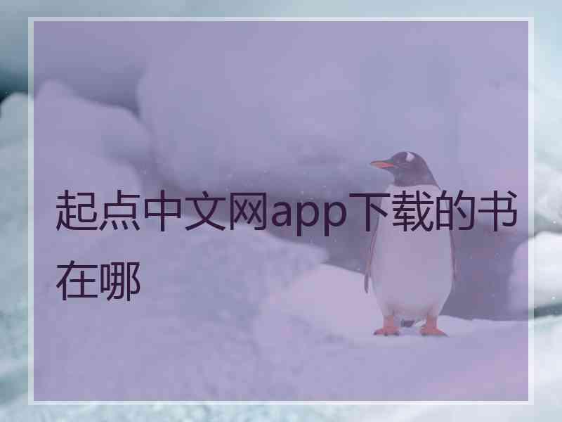 起点中文网app下载的书在哪