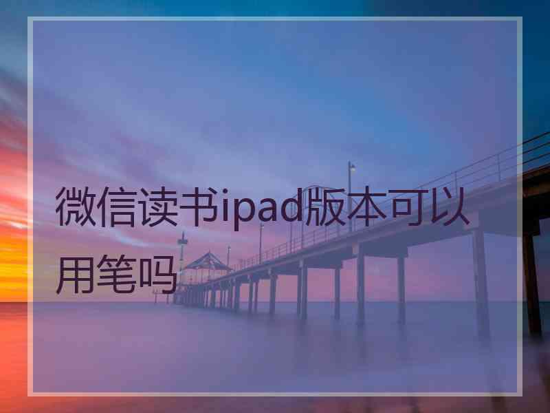 微信读书ipad版本可以用笔吗