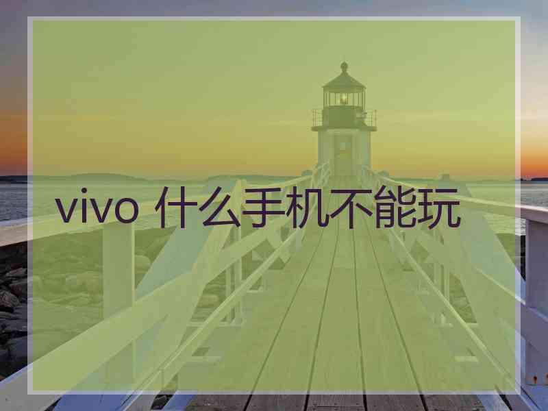 vivo 什么手机不能玩