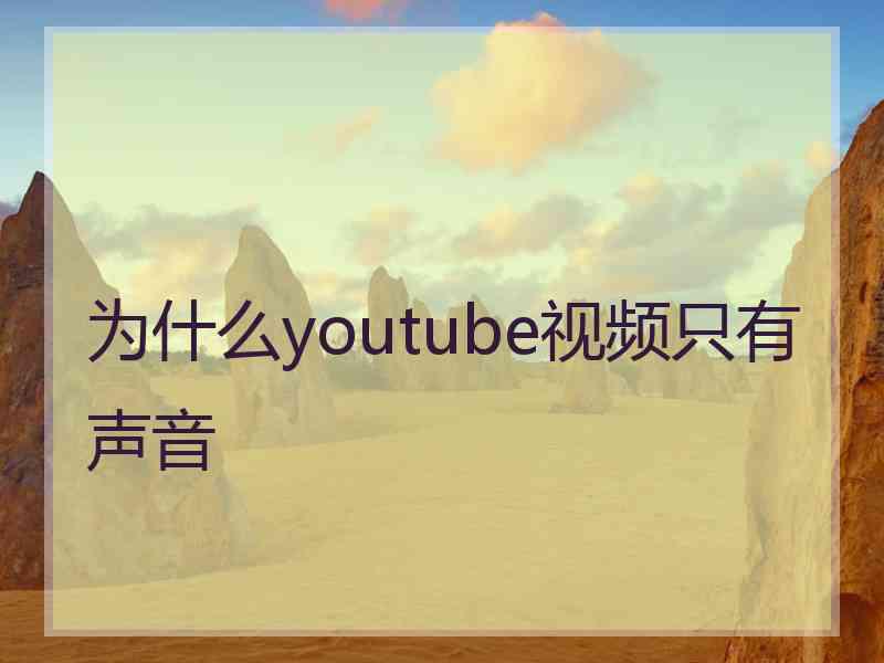 为什么youtube视频只有声音