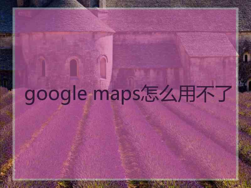 google maps怎么用不了