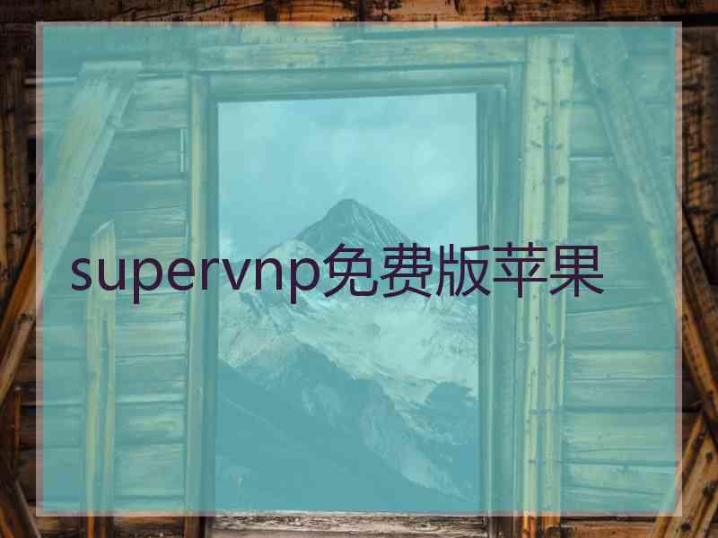 supervnp免费版苹果