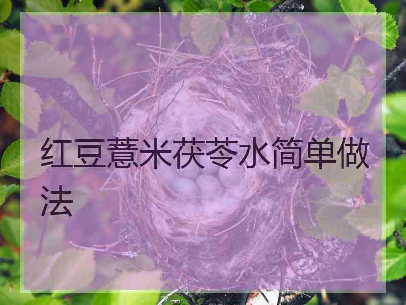 红豆薏米茯苓水简单做法