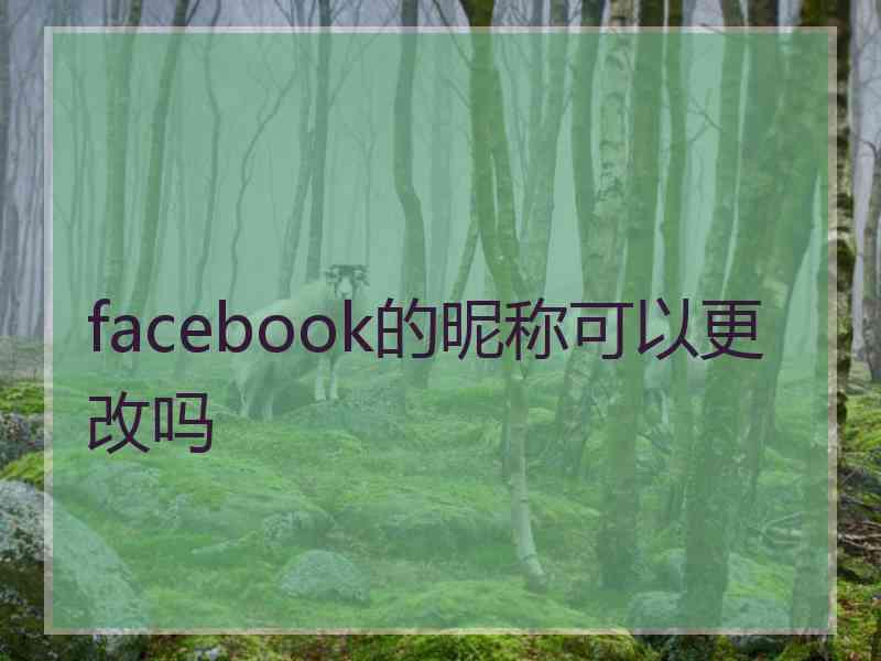 facebook的昵称可以更改吗