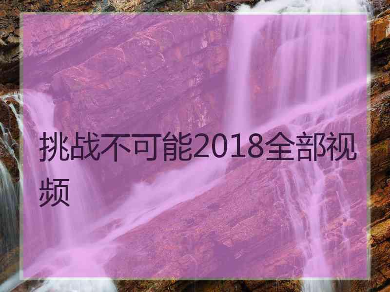 挑战不可能2018全部视频