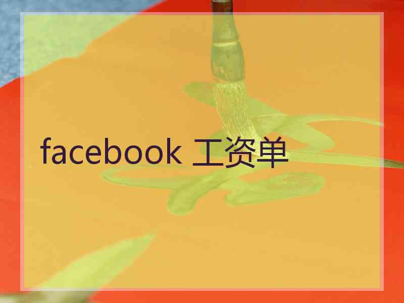 facebook 工资单