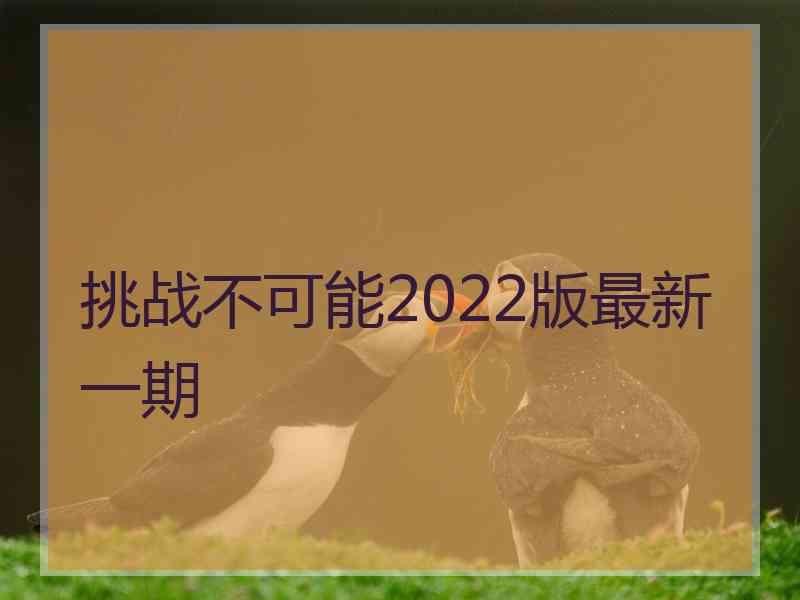 挑战不可能2022版最新一期