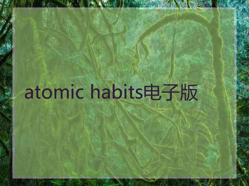 atomic habits电子版