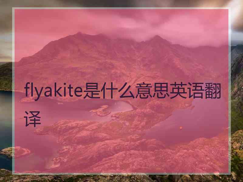 flyakite是什么意思英语翻译