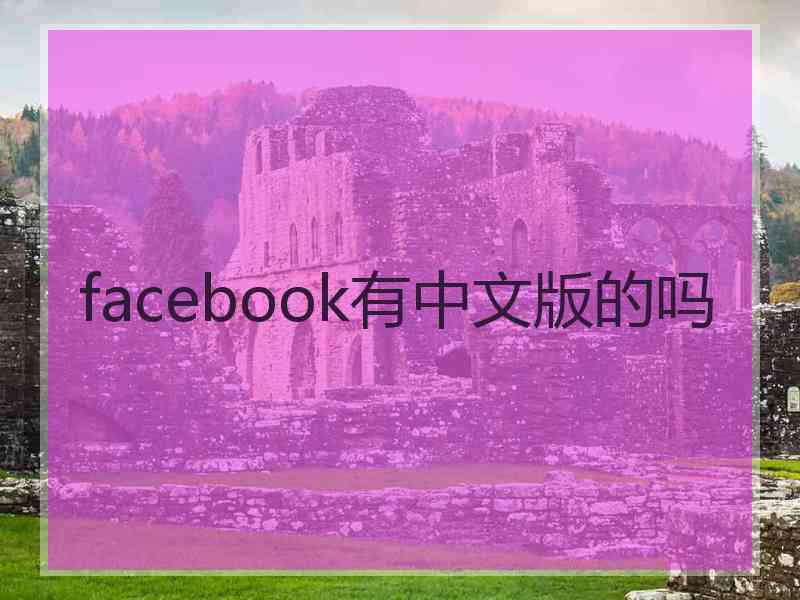 facebook有中文版的吗