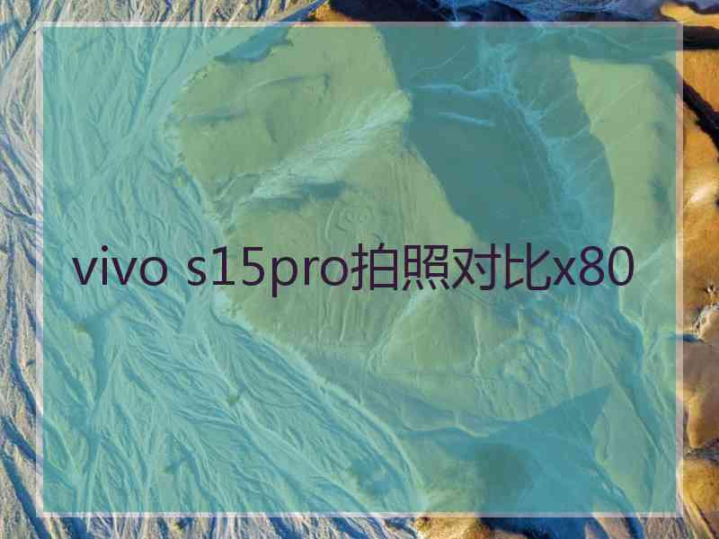 vivo s15pro拍照对比x80