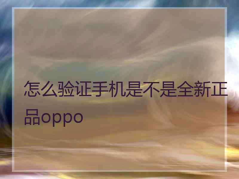 怎么验证手机是不是全新正品oppo