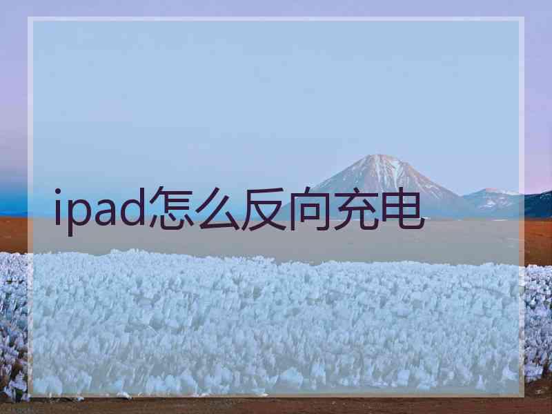 ipad怎么反向充电