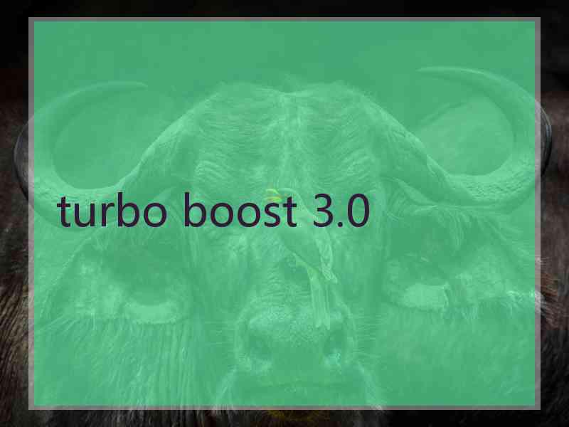 turbo boost 3.0