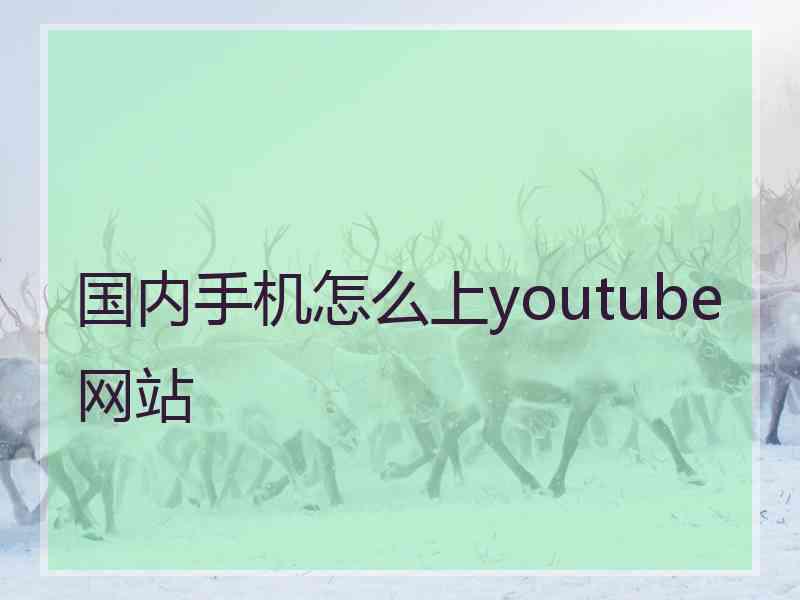 国内手机怎么上youtube网站