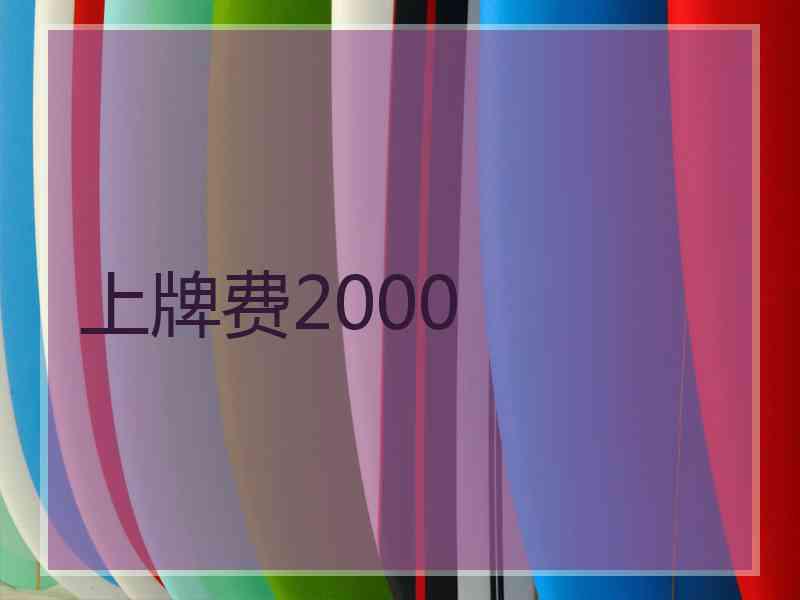 上牌费2000