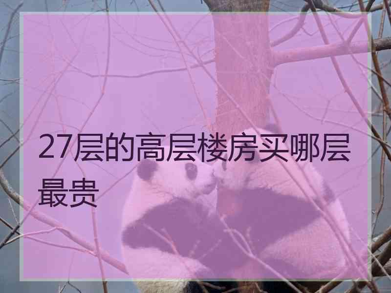 27层的高层楼房买哪层最贵