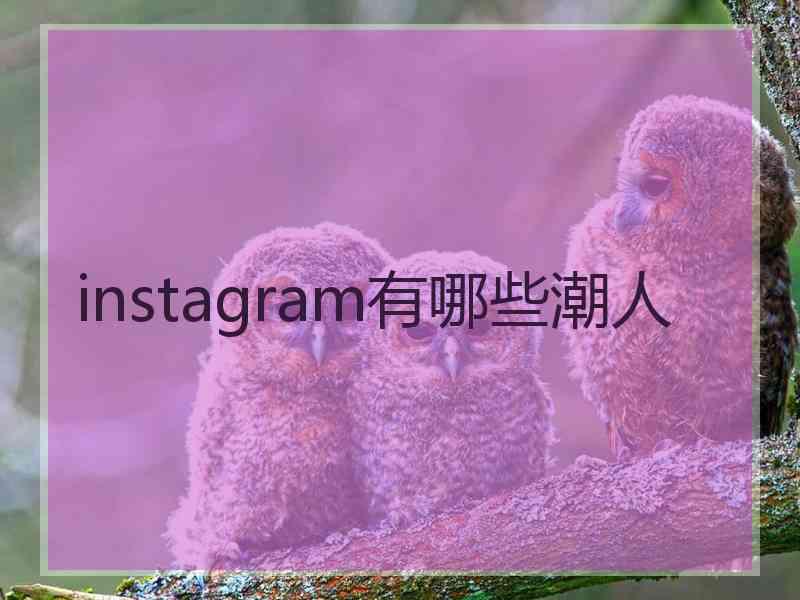 instagram有哪些潮人