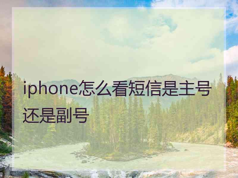 iphone怎么看短信是主号还是副号