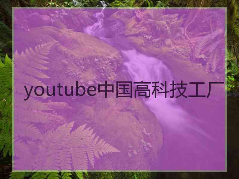 youtube中国高科技工厂