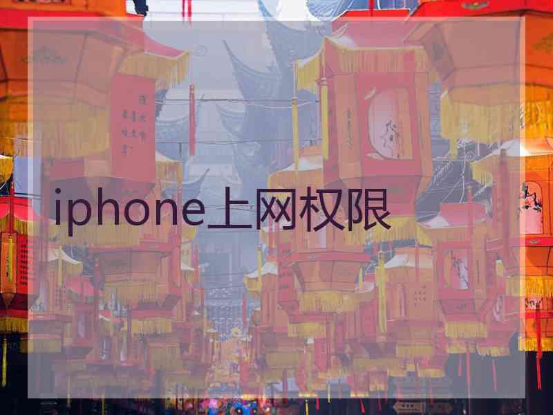 iphone上网权限