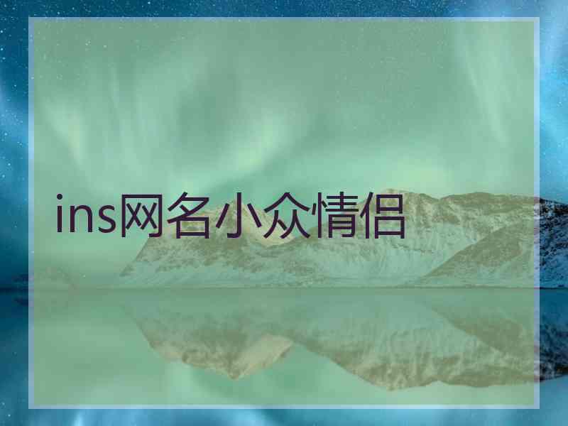 ins网名小众情侣