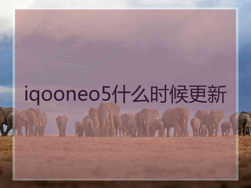 iqooneo5什么时候更新