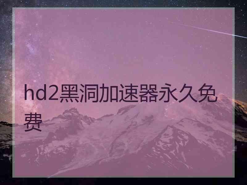 hd2黑洞加速器永久免费