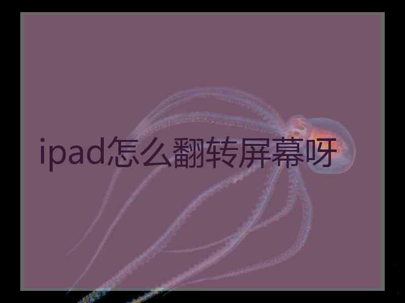 ipad怎么翻转屏幕呀