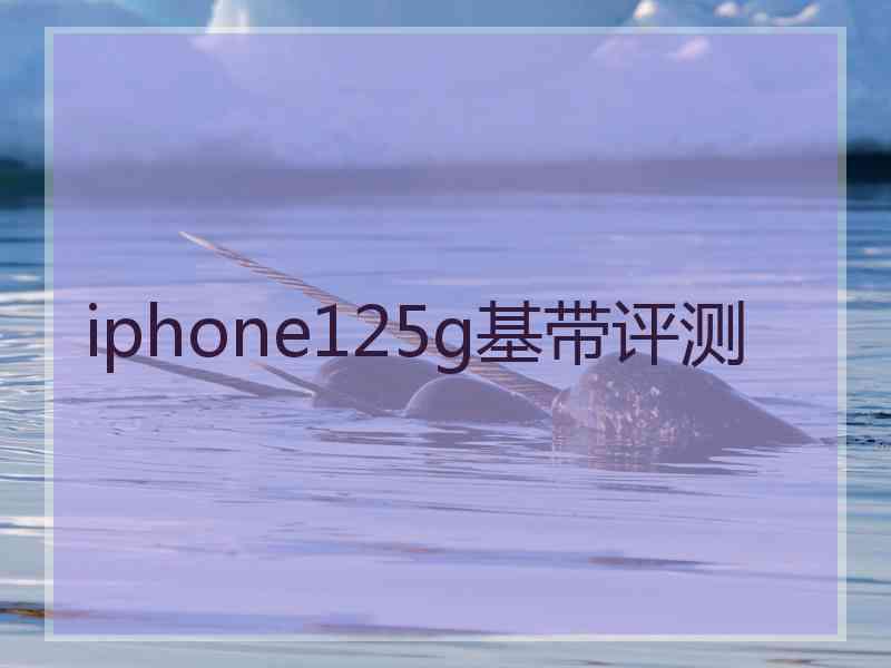 iphone125g基带评测