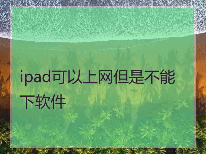 ipad可以上网但是不能下软件