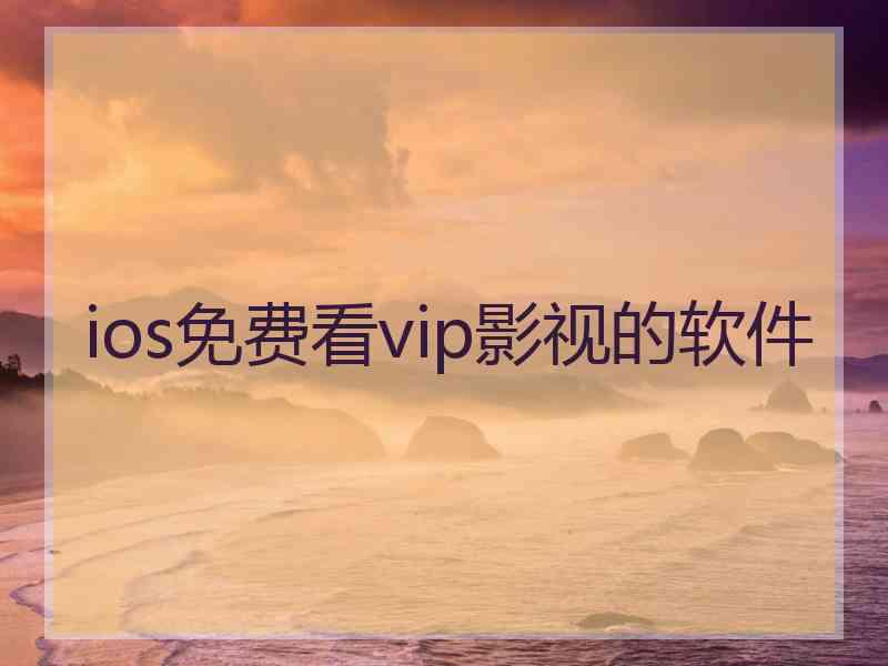 ios免费看vip影视的软件