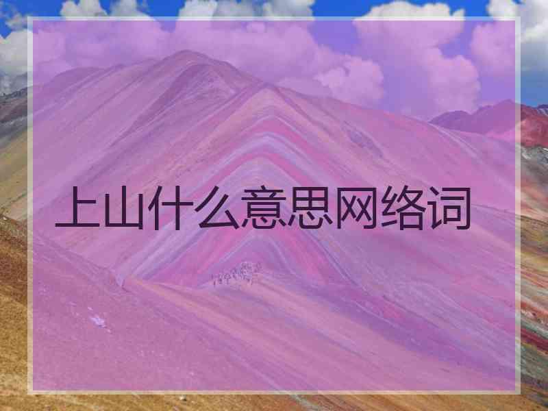 上山什么意思网络词