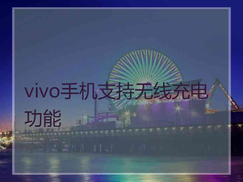 vivo手机支持无线充电功能