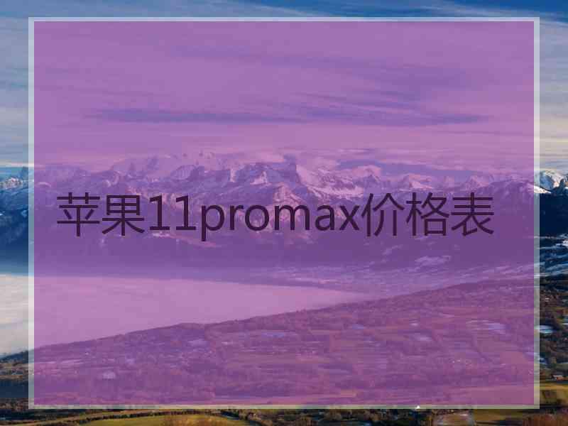 苹果11promax价格表