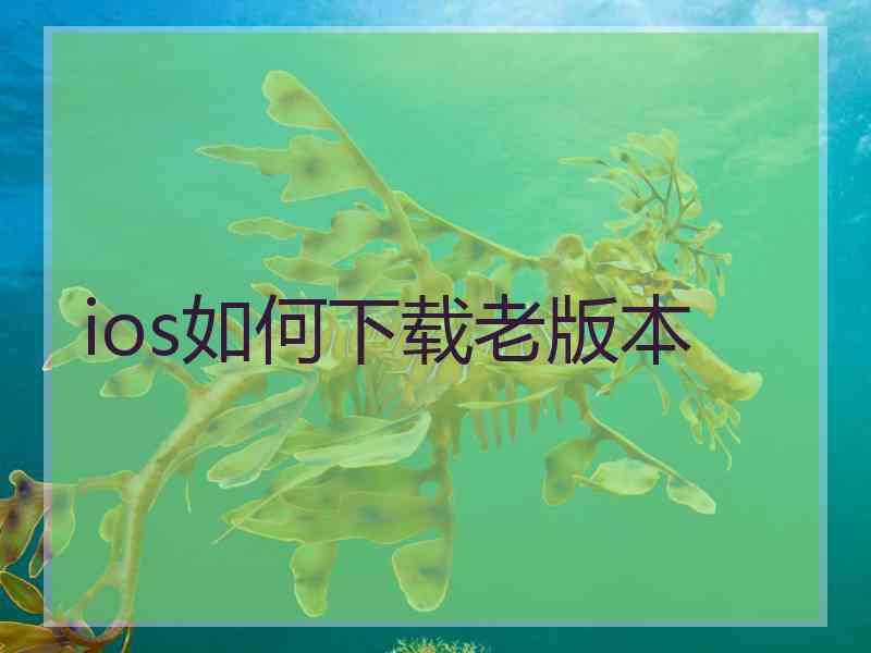 ios如何下载老版本