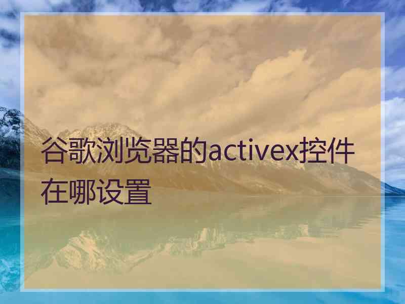 谷歌浏览器的activex控件在哪设置