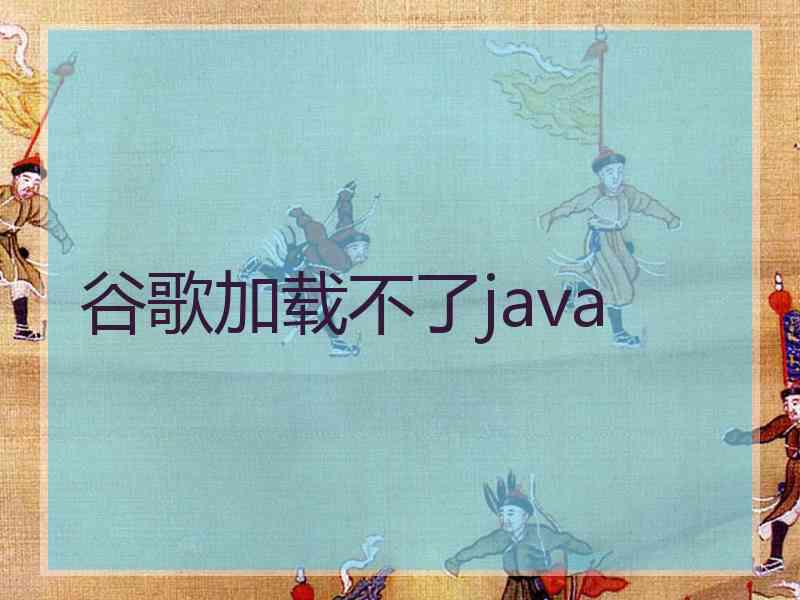 谷歌加载不了java