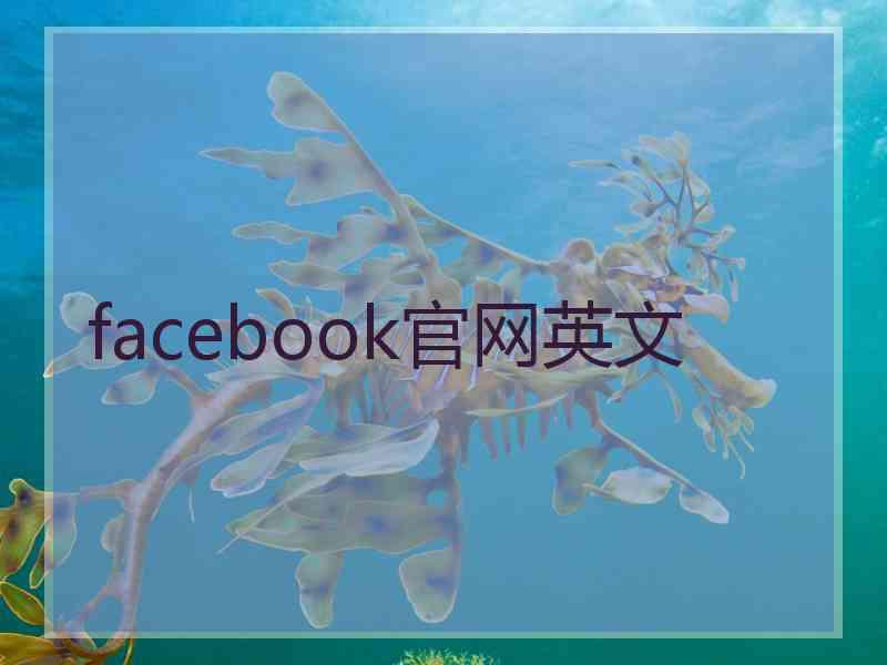 facebook官网英文