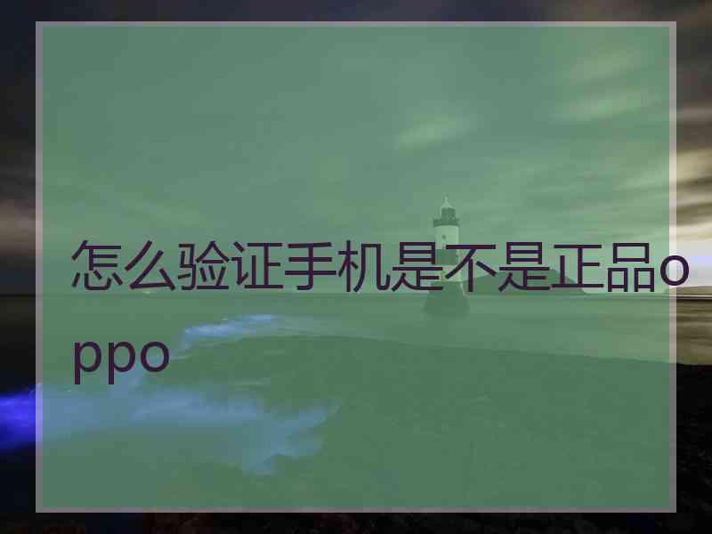 怎么验证手机是不是正品oppo