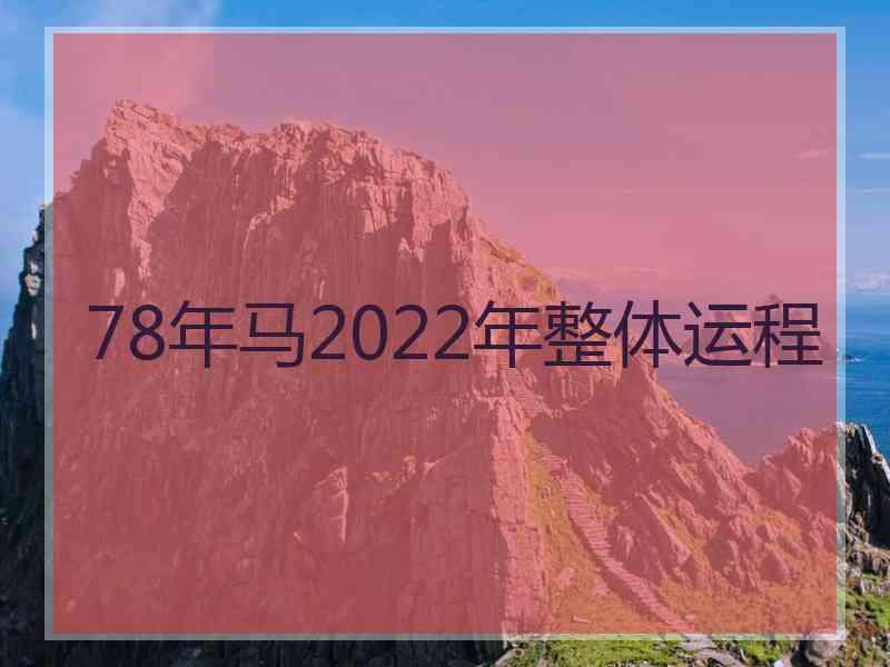 78年马2022年整体运程