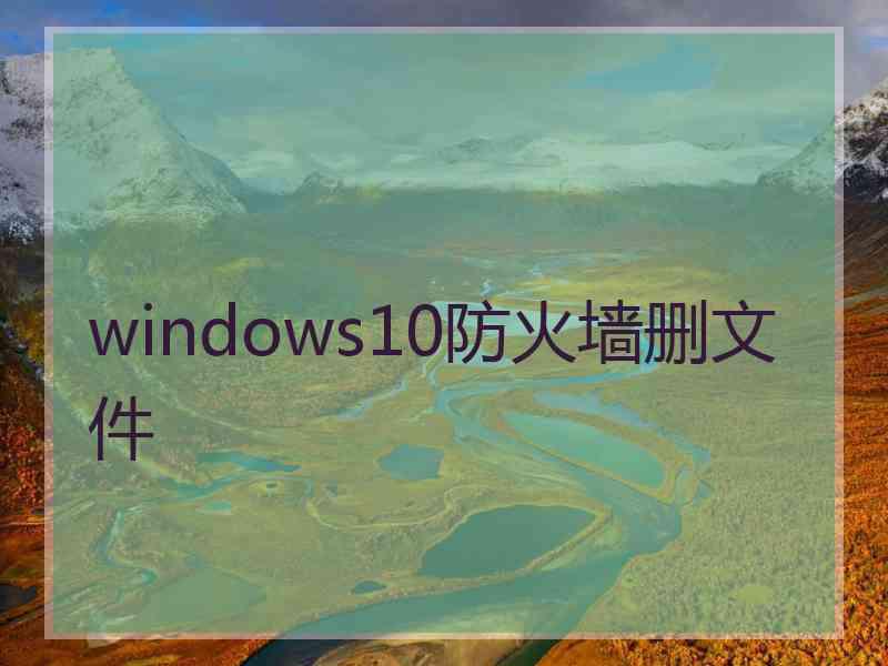 windows10防火墙删文件