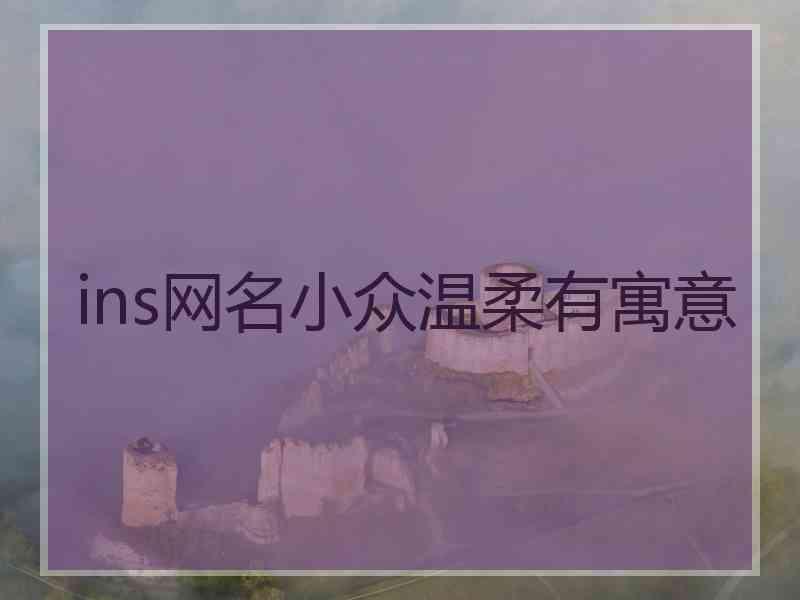 ins网名小众温柔有寓意