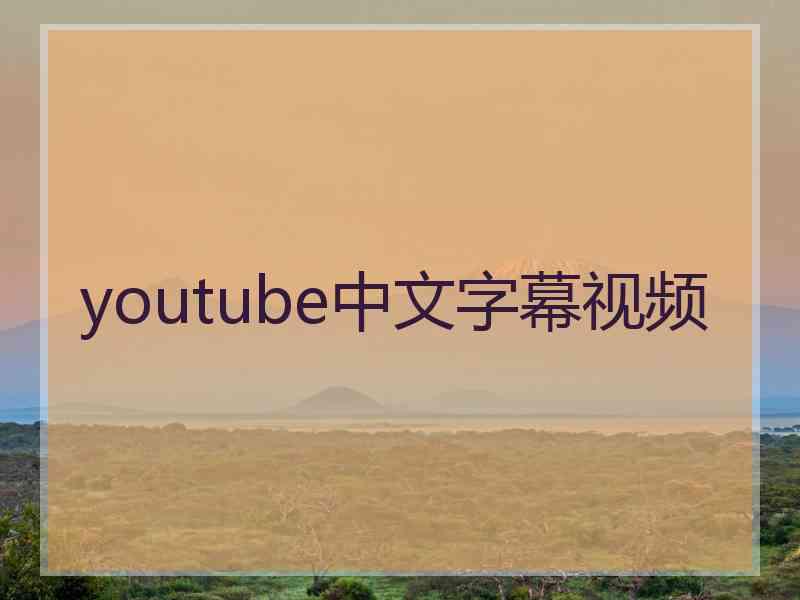 youtube中文字幕视频