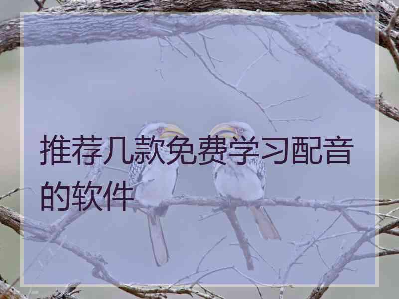 推荐几款免费学习配音的软件