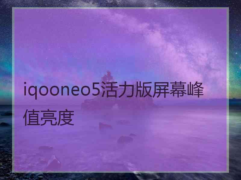 iqooneo5活力版屏幕峰值亮度